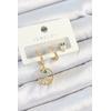 Pirinç Zirkon Taşlı Göz Ve Baykuş Model Gold Renk 3'lü Çift Kadın Küpe Set - TJ-BKP10831