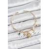 Pirinç Zirkon Taşlı Güneş Ay Nazar Model Gold Renk Charm Bileklik - TJ-BB7354
