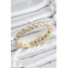 Pirinç Zirkon Taşlı Kare Model Gold Renk Lastikli Kadın Bileklik - TJ-BB7497