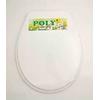 Poly ET-011 Beyaz Yumuşak Klozet Kapağı Büyük Puf - Lüks Konforlu Kalın Dolgulu Banyo Klozet Örtüsü, Büyük Boy Beyaz Klozet Yastığı