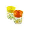 Qlux C-00170 | Fresia Desenli Cam Hazneli Limon Sıkacağı (425cc) - Renkli Plastik Sıkacak & Kulplu