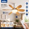 Sinbo SF-7708 Tavan Vantilatörü ve Avize Lamba 2'si 1 Arada - Kumandalı 52 cm 6 Ahşap Görünümlü Plastik Kanat 3 Kademe
