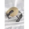 Siyah Mermer Desen Akrilik Plastik Gold Nal Model Plaka Vintage Kadın Bilezik - TJ-BB6677