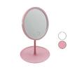 Table Lamp Barotti DMR-8632 | Yuvarlak 7 LED'li USB Şarjlı Makyaj Aynası - 90° Ayarlanabilir, Takılık Sepetli Ayak, Renkli (17.5cm Çap)