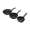 Tavacı Asmin 3 Parça Teflon Tava Seti Siyah Bakalit Saplı 16-20-24cm