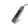 Termal Akım Korumalı Uzatma Kablosu 3 Priz + 2X Usb + Type-C Anahtarlı 2 M - Siyah SH4628