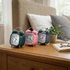 Twin Bell Alarm Clock BGC-10 Kare Masa Çalar Saat (Metal Kasa, Renkli, Pilli & Işıklı, Çap: 8.8 cm)