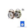Twin Bell Alarm Clock BGC-52 Yuvarlak Masa Çalar Saat (Metal Kasa, Eskitme Desenli, Pilli & Işıklı, Çap: 10cm)