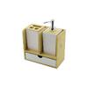 URVE UR-3523 ( ÇEKMECELİ & DİŞ FIRÇA KUTUSU & SABUNLUK ) BAMBU BANYO SET ( AHŞAP & BAMBU STANDLI )*8=K