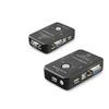 Vga Usb Kvm Switch 2 In 1 Out + 2 Port Usb Console + 2 Port Usb Pc (Klavye/Mouse + Yazıcı) - Siyah HDX1360