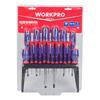WORKPRO WP200506 18 Parça Duvar Askı Aparatlı Profesyonel CR-V Manyetik Tornavida Seti