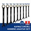 WORKPRO WP202602 8-19mm 9 Parça CR-V Profesyonel Cırcır Kombine Anahtar Takımı + Bez Taşıma Kılıfı