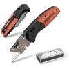 WORKPRO WP211035 Ağır Hizmet Çelik/Ahşap Gövde Katlanır Rötuş Maket Bıçağı + 11 Adet Yedek Bıçak