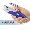 WORKPRO WP213012 Ağır Hizmet Alüminyum Gövde Geri Çekilebilir Rötuş Maket Bıçağı + 4 Adet Yedek Bıçak