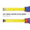 WORKPRO WP261040 3Mx16mm Naylon Kaplama Sarı Çift Taraflı Manyetik Çelik Şerit Metre