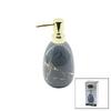 Yakut 11707 Dikey Tombul Gri Mermer Desen Seramik Sıvı Sabunluk Gold Kapak